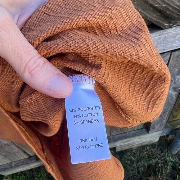 👗Elegant Nine Eight Orange Long-Sleeve Dress - Picture 11 of 12